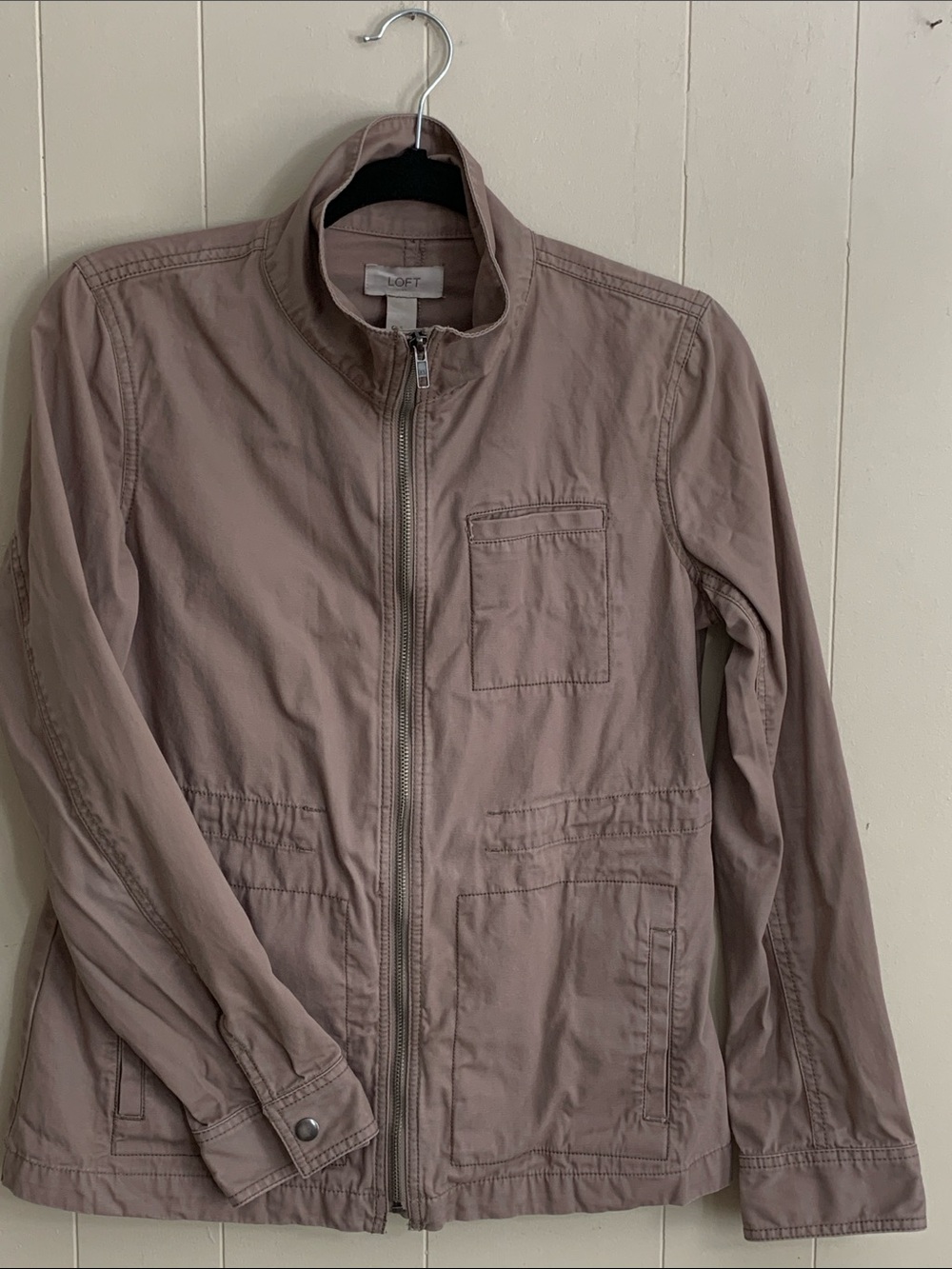 LOFT Mauve Utility Zip Jacket